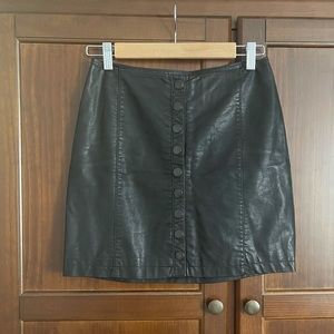 Free People Oh Snap Vegan Leather skirt in black